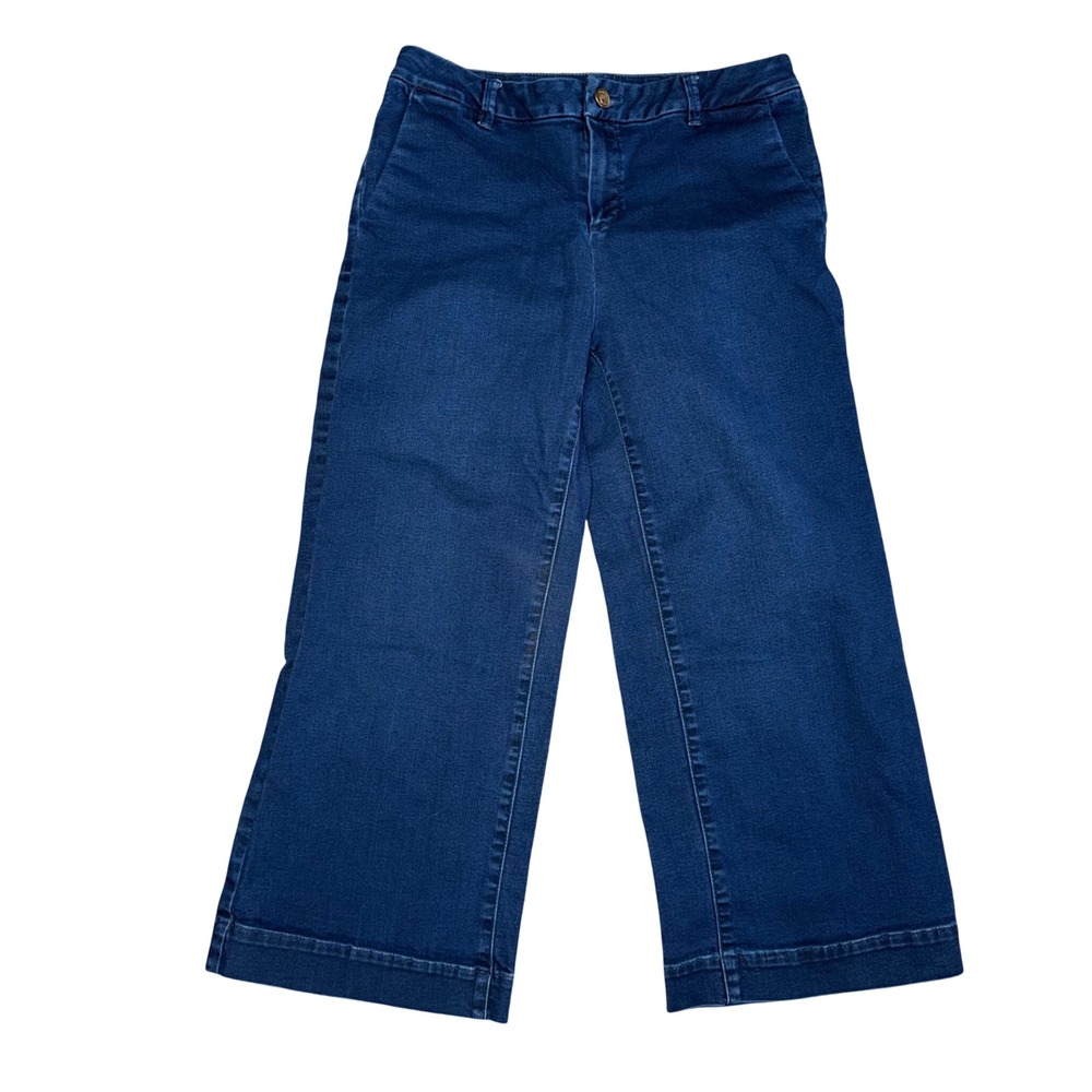 Massimo Dutti Navy Wide-Leg Jeans